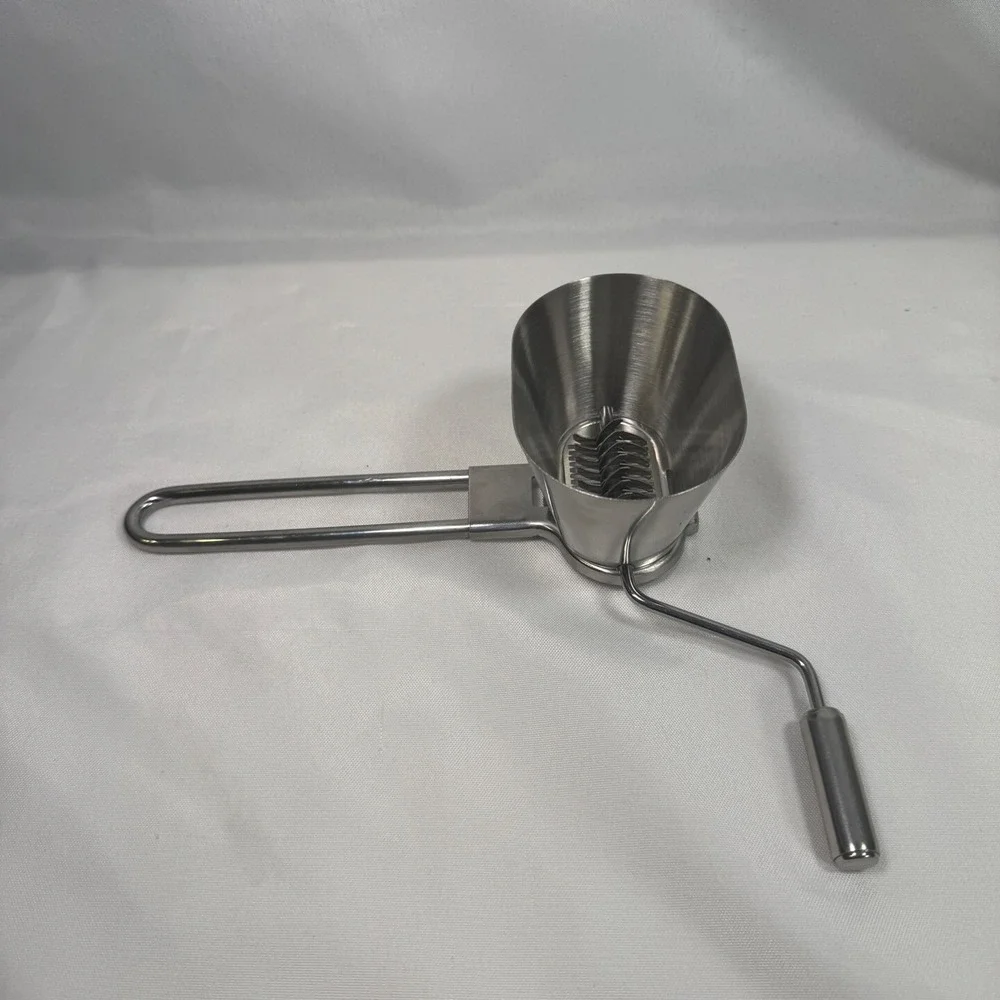 Stainless Steel Rotary Parsley Mincer Manual Herb Grinder Hand Crank Tool Silver